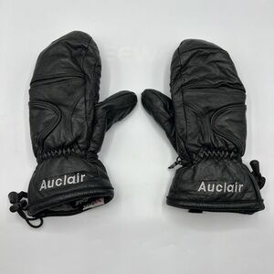 Auclair‎ MEDIUM Classic Black Leather Race Mitten Gloves